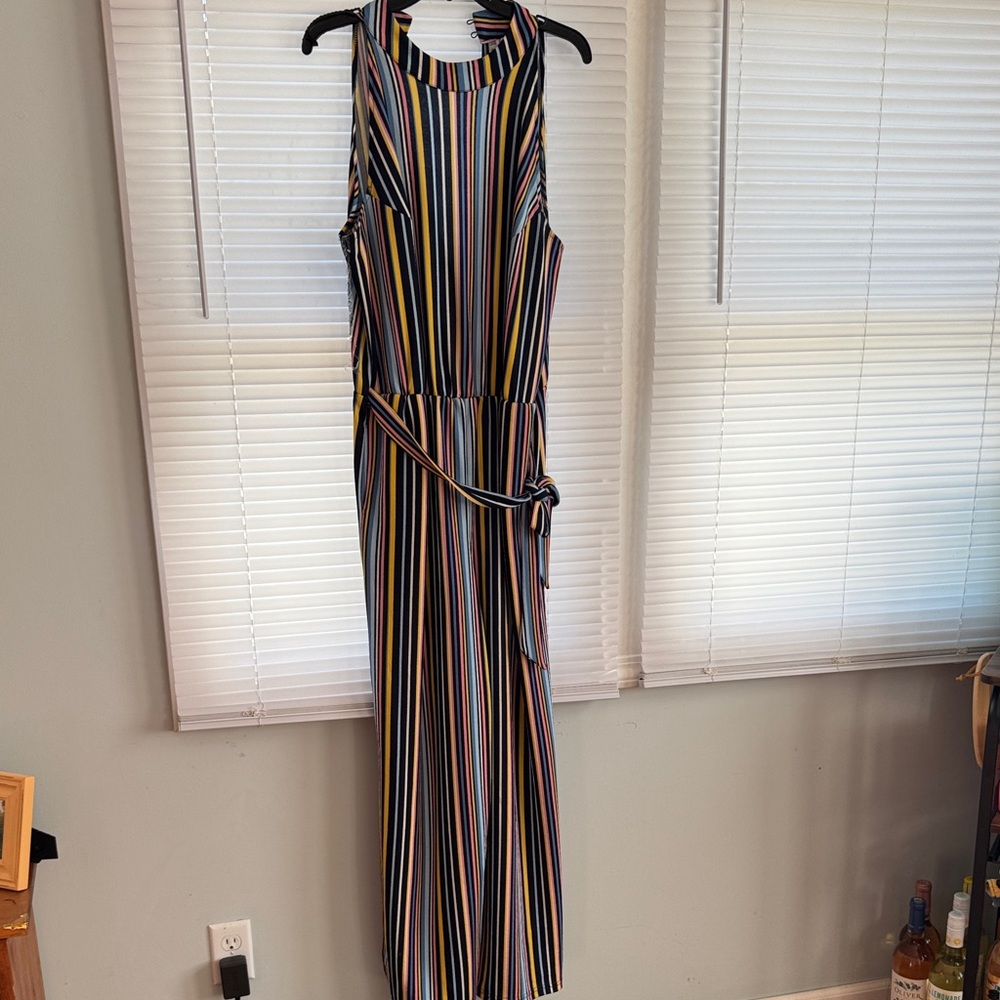 Multicolor Striped Sleeveless Jumpsuit